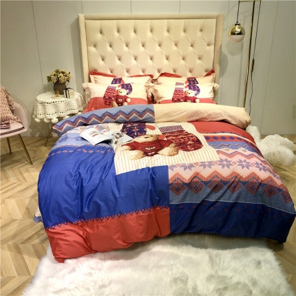 91家纺网 家纺一手货源 找家纺 （总）馨蕊家居 2018秋冬新品印花-AB版全棉四件套