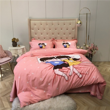 91家纺网 家纺一手货源 找家纺 （总）馨蕊家居 2018秋冬新品印花-AB版全棉四件套