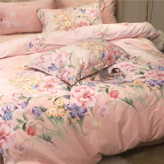 91家纺网 家纺一手货源 找家纺 馨蕊家居 2018秋冬新品印花-AB版全棉四件套 靓丽花季