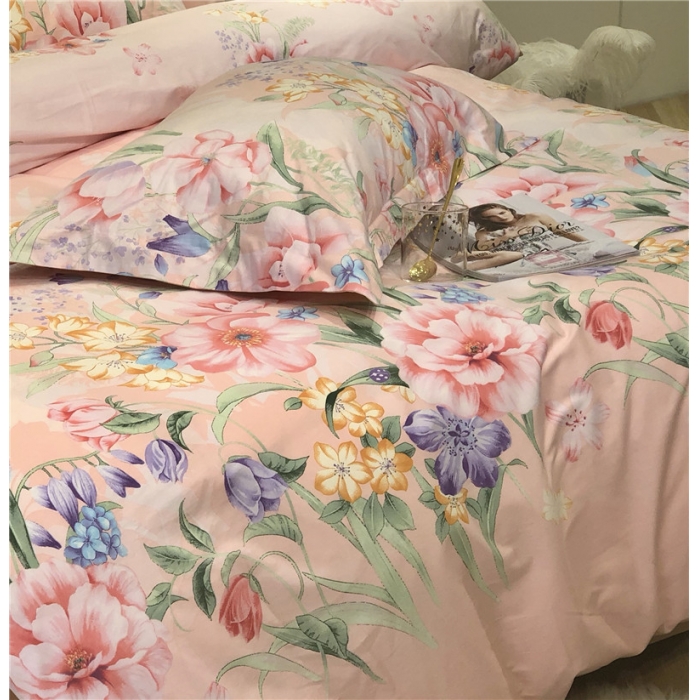 91家纺网 家纺一手货源 找家纺 馨蕊家居 2018秋冬新品印花-AB版全棉四件套 靓丽花季