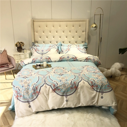 馨蕊家居 2018秋冬新品印花-AB版全棉四件套 阿斯顿