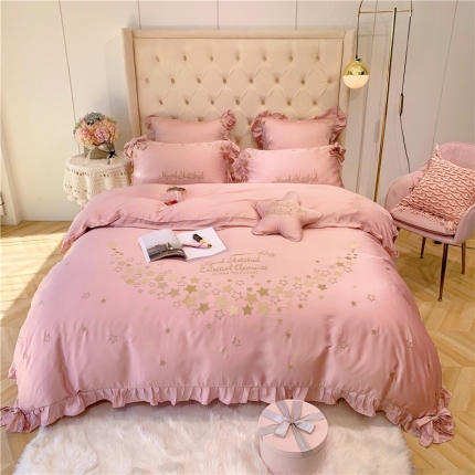 91家纺网 家纺一手货源 找家纺 （总）馨蕊家居 2021新款天丝绣花系列四件套