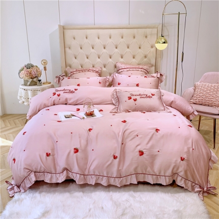 91家纺网 家纺一手货源 找家纺 （总）馨蕊家居 2021新款天丝绣花系列四件套