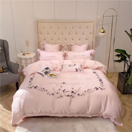 91家纺网 家纺一手货源 找家纺 （总）馨蕊家居 2021新款60长绒棉绣花四件套