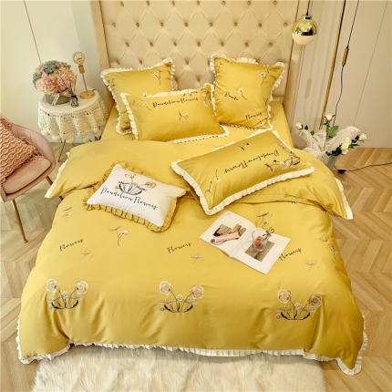 91家纺网 家纺一手货源 找家纺 （总）馨蕊家居 2021新款60长绒棉绣花四件套