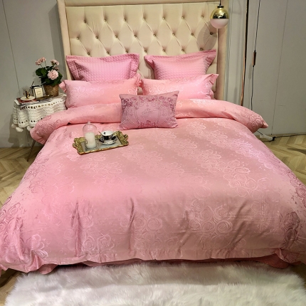 91家纺网 家纺一手货源 找家纺 馨蕊家居 60仿丝绵提花四件套 魅力佳人-玉