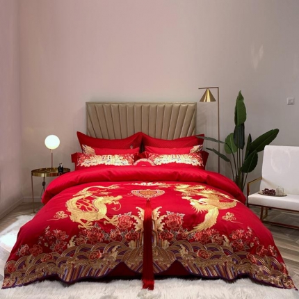 91家纺网 家纺一手货源 找家纺 馨蕊家居 100支高端婚庆四件套多件套 公主出嫁