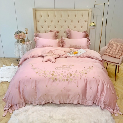 馨蕊家居 2021新款80S兰精天丝四件套星愿-萝莉粉