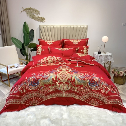 馨蕊家居 100支高端婚庆四件套多件套 公主出嫁