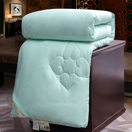 91家纺网 家纺一手货源 找家纺 欣罗兰 2022新款2kg化纤冬被 水绿