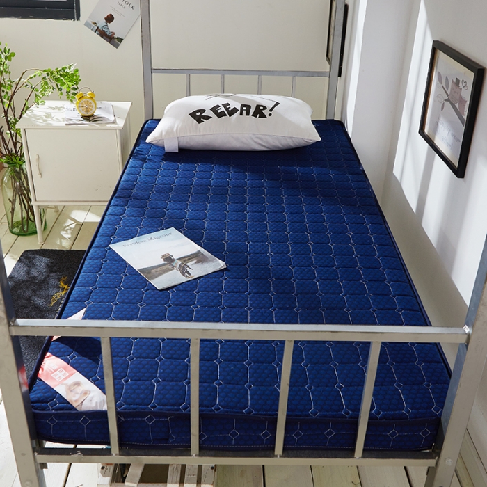91家纺网 家纺一手货源 找家纺 欣罗兰 2022新款立体针织记忆棉床垫 蓝色