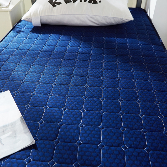 91家纺网 家纺一手货源 找家纺 欣罗兰 2022新款立体针织记忆棉床垫 蓝色