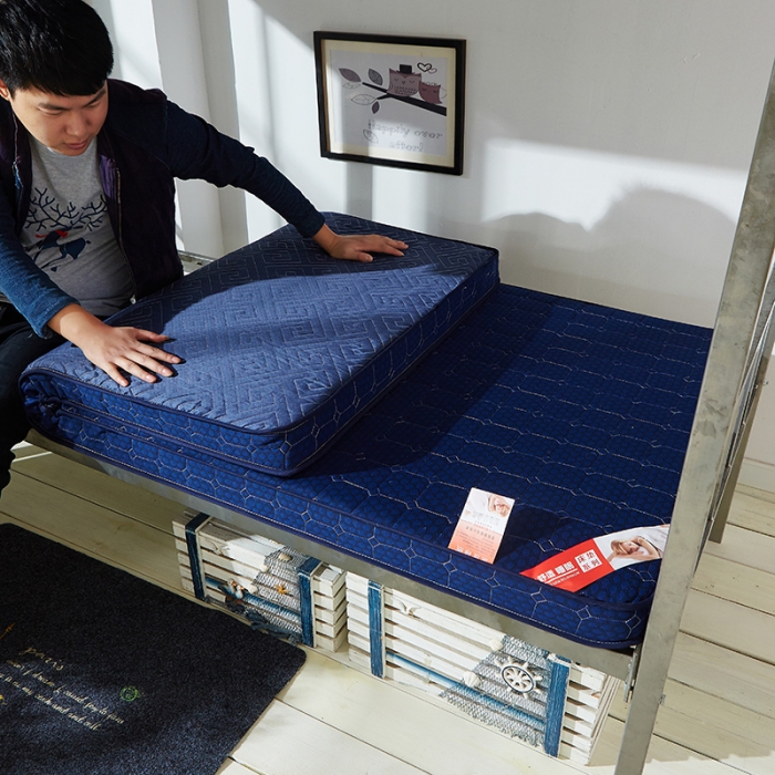 91家纺网 家纺一手货源 找家纺 欣罗兰 2022新款立体针织记忆棉床垫 蓝色