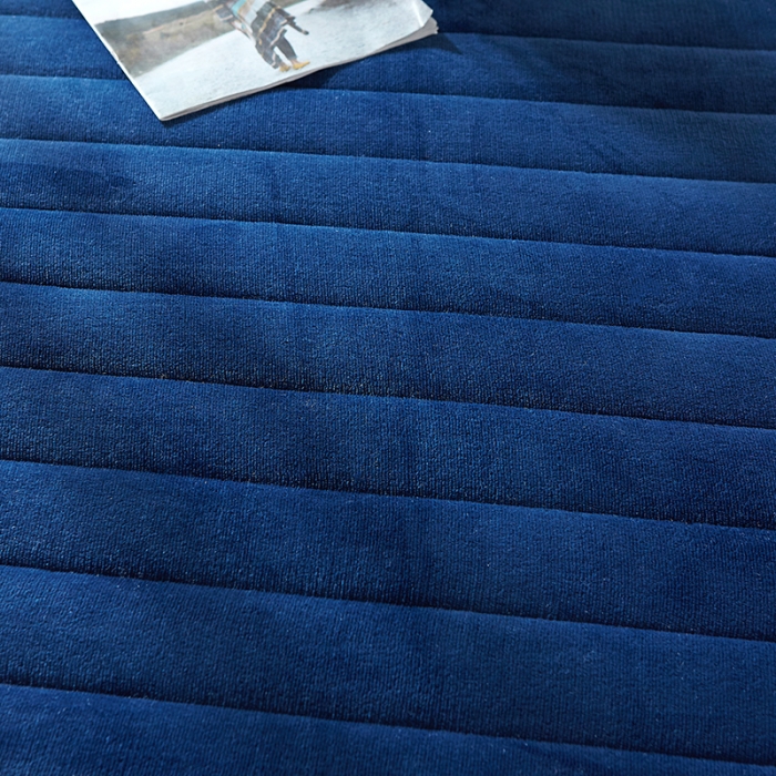 91家纺网 家纺一手货源 找家纺 欣罗兰 2022新款法莱绒床垫6cm 法莱绒蓝色