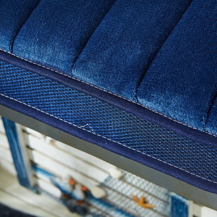 91家纺网 家纺一手货源 找家纺 欣罗兰 2022新款法莱绒床垫6cm 法莱绒蓝色