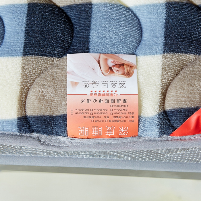 91家纺网 家纺一手货源 找家纺 欣罗兰 2022新款法莱绒床垫6cm 小方格