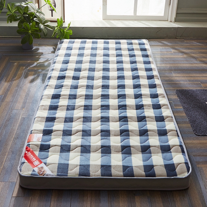 91家纺网 家纺一手货源 找家纺 欣罗兰 2022新款法莱绒床垫6cm 小方格