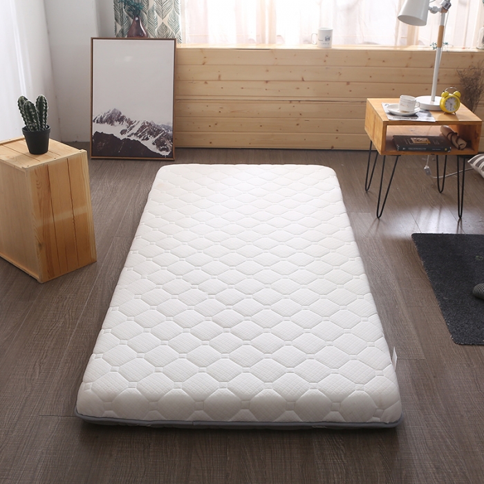 91家纺网 家纺一手货源 找家纺 欣罗兰 2022新款单边学生针织床垫 珍珠白