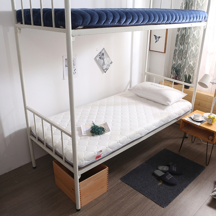 91家纺网 家纺一手货源 找家纺 欣罗兰 2022新款单边学生针织床垫 珍珠白