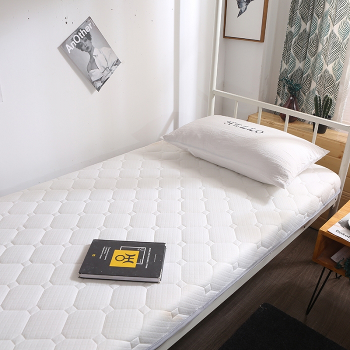 91家纺网 家纺一手货源 找家纺 欣罗兰 2022新款单边学生针织床垫 珍珠白