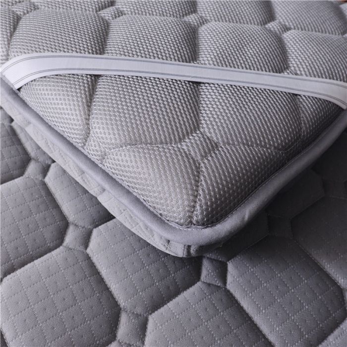 91家纺网 家纺一手货源 找家纺 欣罗兰 2022新款单边大床针织床垫 卡其灰