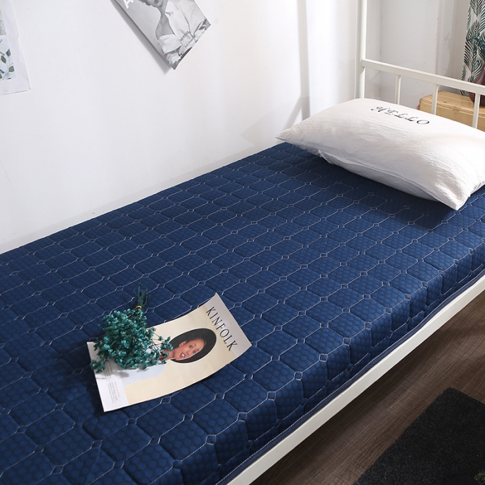 91家纺网 家纺一手货源 找家纺 欣罗兰 2022新款单边学生针织床垫 经典蓝