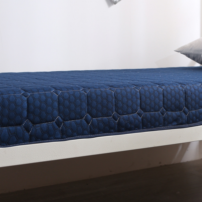 91家纺网 家纺一手货源 找家纺 欣罗兰 2022新款单边学生针织床垫 经典蓝