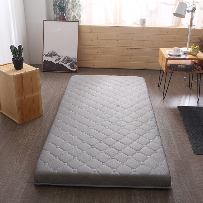 91家纺网 家纺一手货源 找家纺 欣罗兰 2022新款单边学生针织床垫 卡其灰