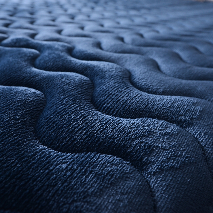 91家纺网 家纺一手货源 找家纺 欣罗兰 2022新款单边大床法莱绒床垫 经典蓝