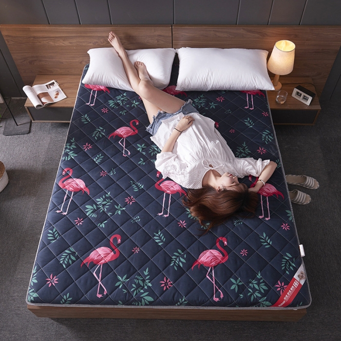 91家纺网 家纺一手货源 找家纺 欣罗兰垫业 2022新款单边磨毛大床垫 火烈鸟（厚度6cm）