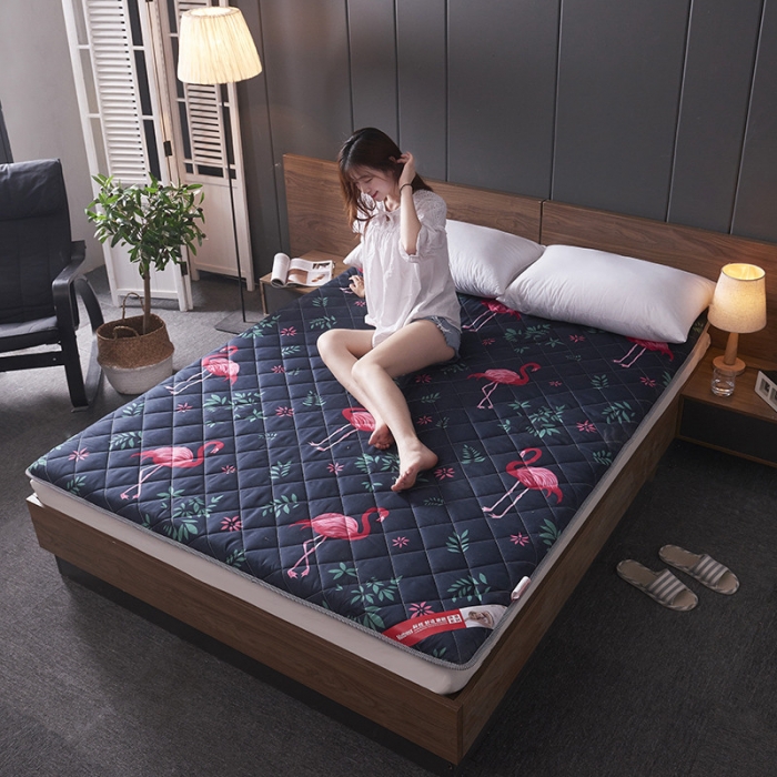 91家纺网 家纺一手货源 找家纺 欣罗兰垫业 2022新款单边磨毛大床垫 火烈鸟（厚度6cm）