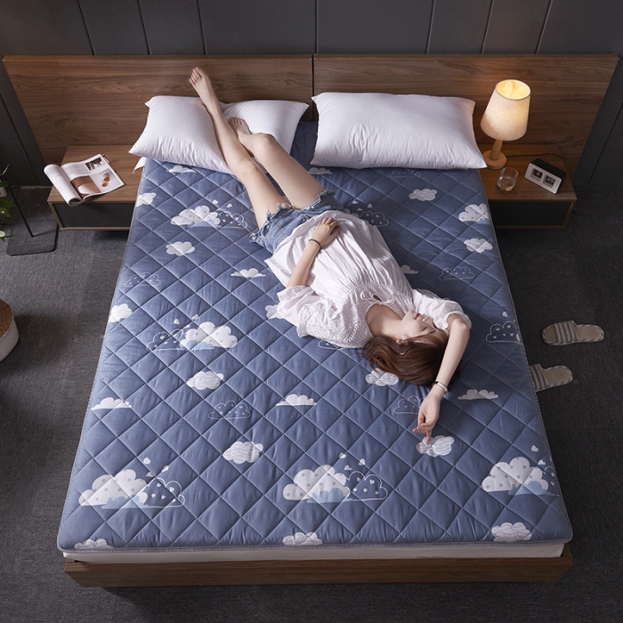 91家纺网 家纺一手货源 找家纺 欣罗兰垫业 2022新款单边磨毛大床垫 云朵（厚度6cm）