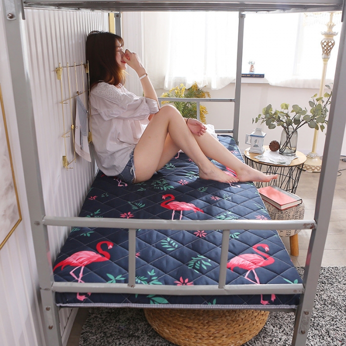 91家纺网 家纺一手货源 找家纺 欣罗兰垫业 2022新款单边磨毛小床垫 火烈鸟（厚度6cm）