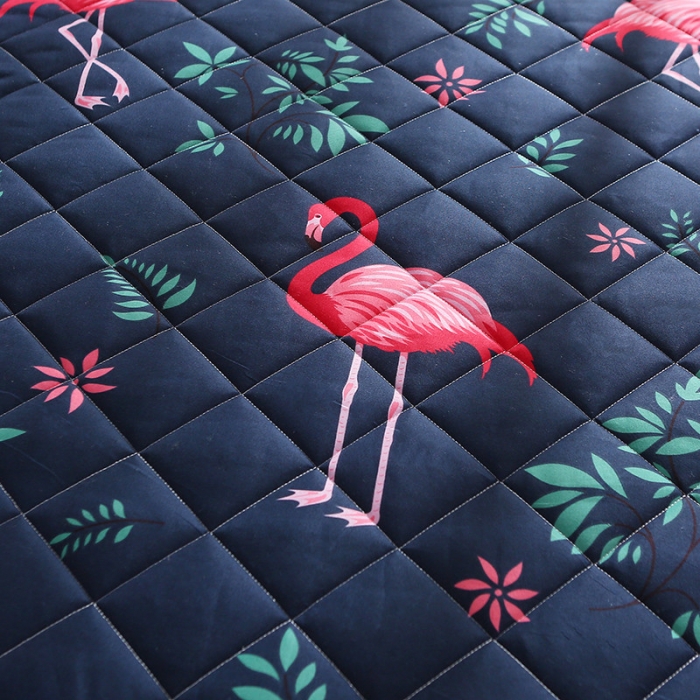 91家纺网 家纺一手货源 找家纺 欣罗兰垫业 2022新款单边磨毛小床垫 火烈鸟（厚度6cm）