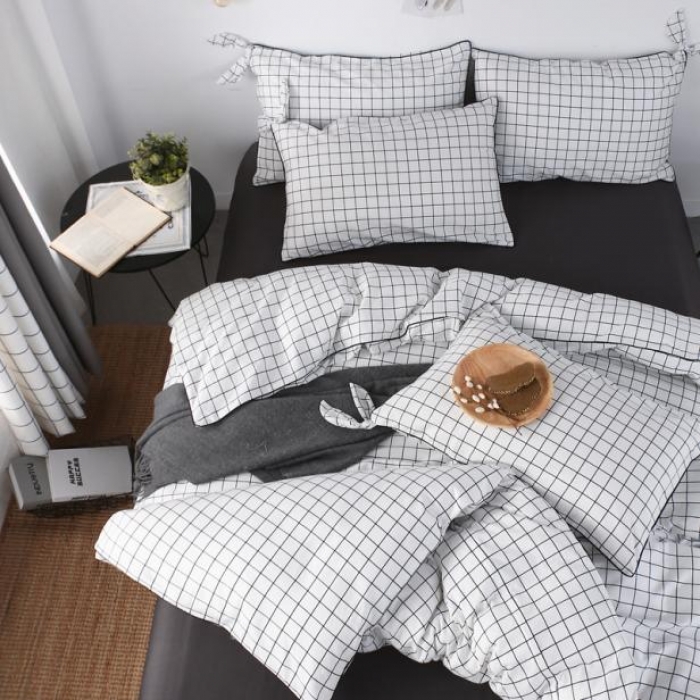 91家纺网 家纺一手货源 找家纺 （总）一米阳光 2019纯棉小清新兔耳朵镶边套件