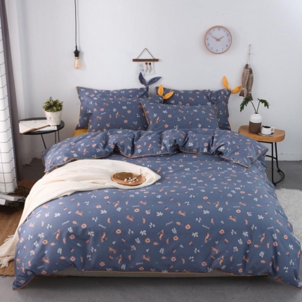 91家纺网 家纺一手货源 找家纺 （总）一米阳光 2019纯棉小清新兔耳朵镶边套件