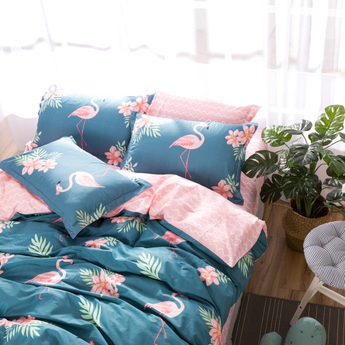 91家纺网 家纺一手货源 找家纺 一米阳光 2019新款13070新款套件傲娇小公主青色波浪款