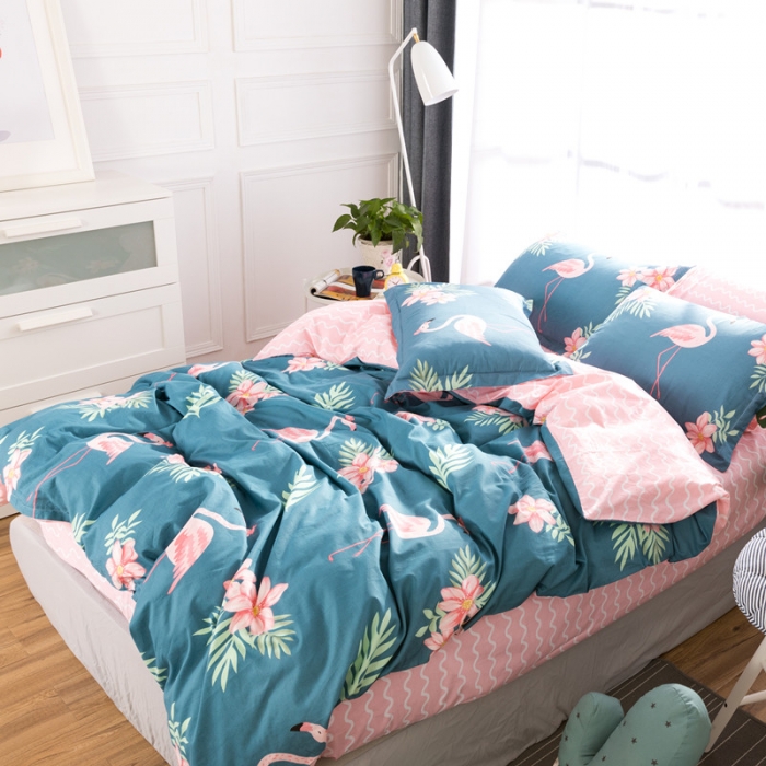 91家纺网 家纺一手货源 找家纺 一米阳光 2019新款13070新款套件傲娇小公主青色波浪款