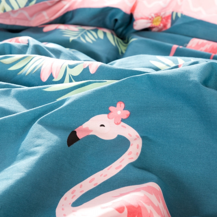 91家纺网 家纺一手货源 找家纺 一米阳光 2019新款13070新款套件傲娇小公主青色波浪款