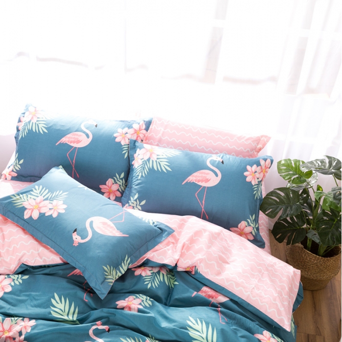 91家纺网 家纺一手货源 找家纺 一米阳光 2019新款13070新款套件傲娇小公主青色波浪款