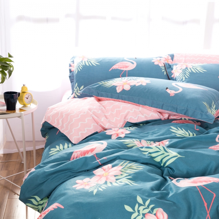 91家纺网 家纺一手货源 找家纺 一米阳光 2019新款13070新款套件傲娇小公主青色波浪款