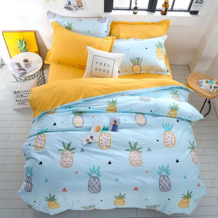 91家纺网 家纺一手货源 找家纺 一米阳光 2019新款13070新款套件 大菠萝