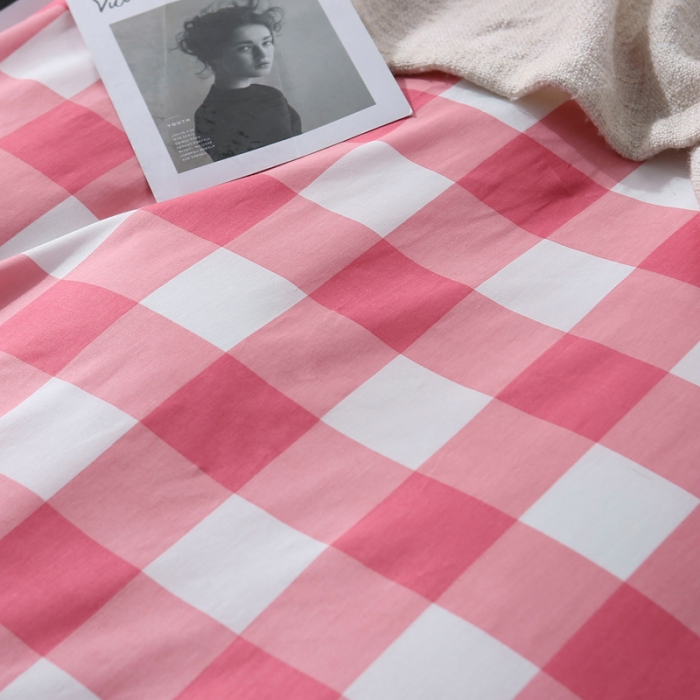 91家纺网 家纺一手货源 找家纺 一米阳光 2019新款13070新款套件 豆粉格