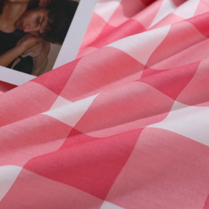 91家纺网 家纺一手货源 找家纺 一米阳光 2019新款13070新款套件 豆粉格