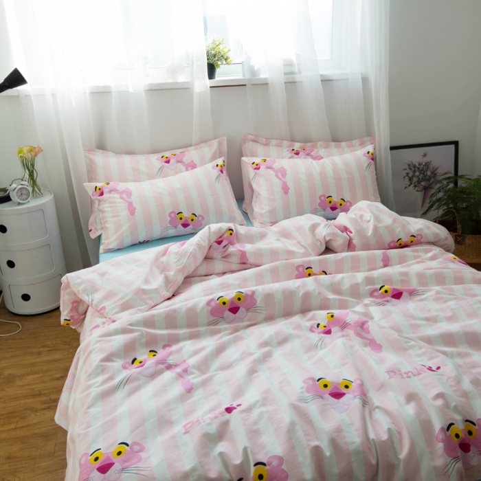 91家纺网 家纺一手货源 找家纺 一米阳光 2019新款13070新款套件 粉小豹