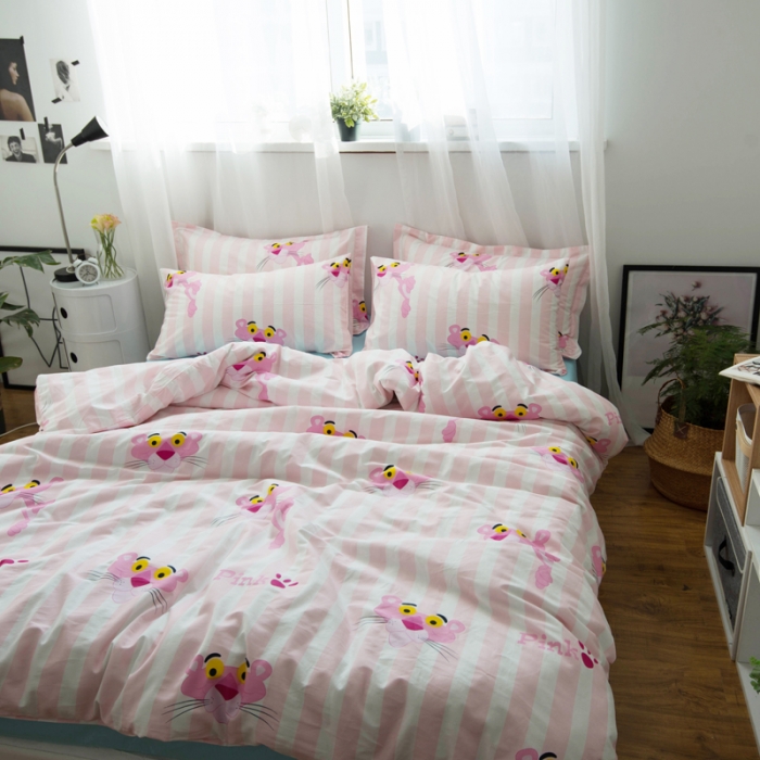 91家纺网 家纺一手货源 找家纺 一米阳光 2019新款13070新款套件 粉小豹