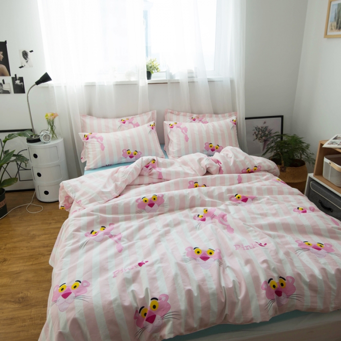 91家纺网 家纺一手货源 找家纺 一米阳光 2019新款13070新款套件 粉小豹