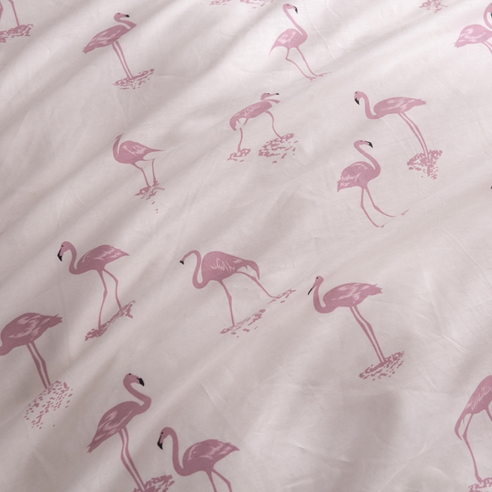 91家纺网 家纺一手货源 找家纺 一米阳光 2019新款13070新款套件 火烈鸟米白