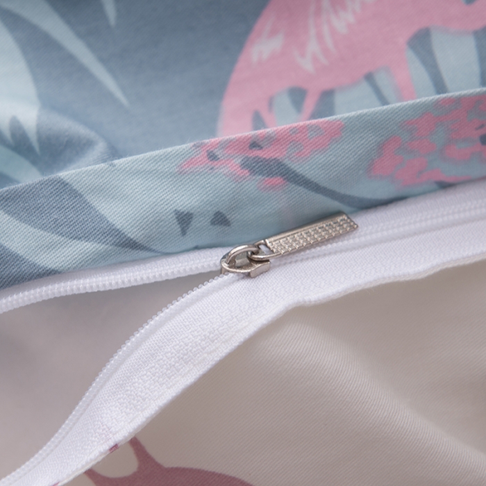 91家纺网 家纺一手货源 找家纺 一米阳光 2019新款13070新款套件 火烈鸟青色