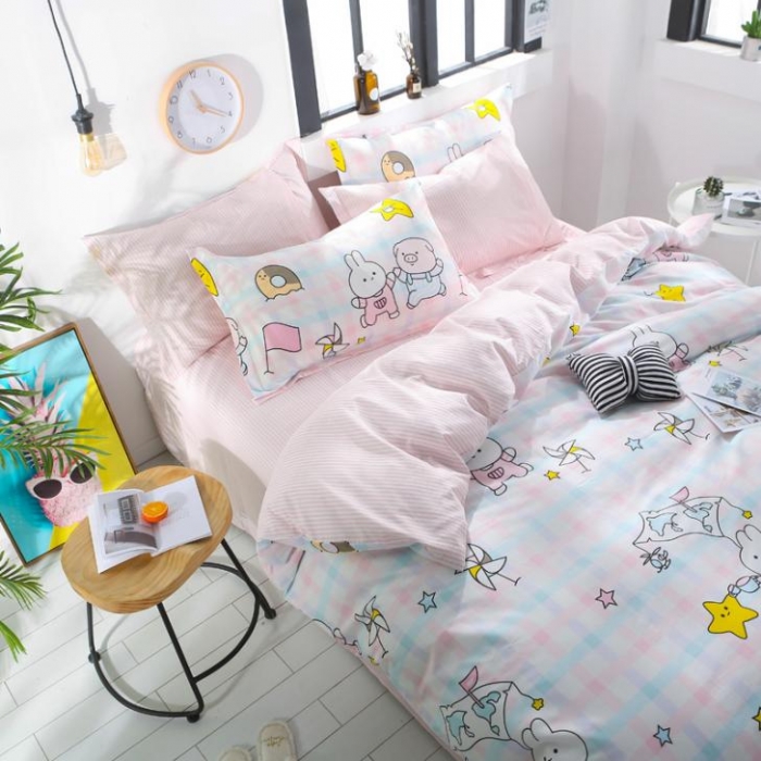 91家纺网 家纺一手货源 找家纺 一米阳光 2019新款13070新款套件 小猪小兔